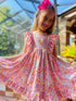 Girls Pink Back To School Dress with Matching Bow - Bowtism